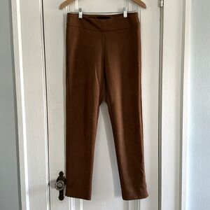 Krazy Larry Suede Feel Brown Pull On Pants Size 4 - Perfect Condition